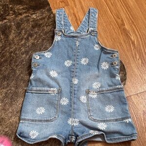Denim Floral Kids Overalls